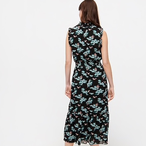 J.CREW Smocked-waist dress botanical bees print S - Picture 3 of 10